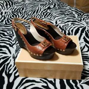 New with tags Michael Kors Charm Sling wedges